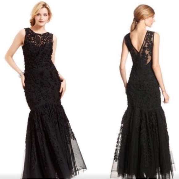 JS Collections Black Lace Mermaid Formal Evening Gown - Picture 2 of 5